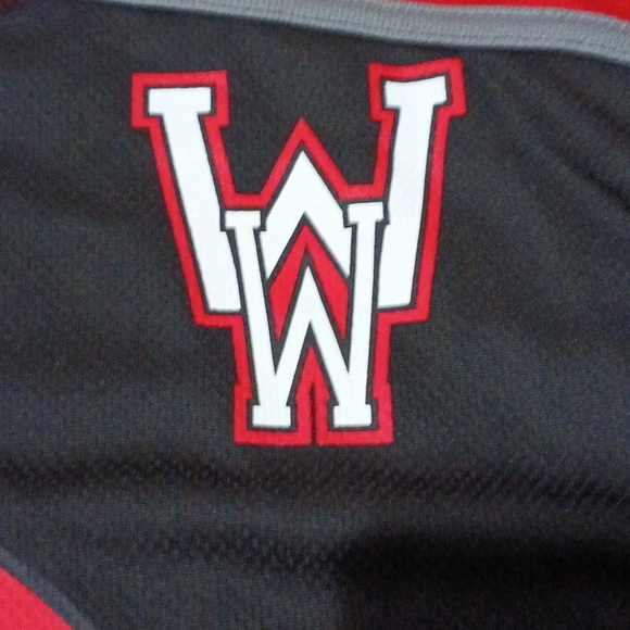 NWT Marvel Deadpool Red, Black and Gray Long Sleeve Hockey Style Jersey - Picture 6 of 8